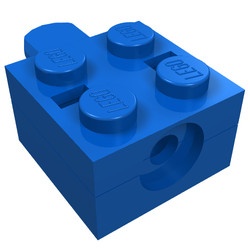 792c01-7G Steen 2x2 armhouder ZONDER gat met 1 arm blauw gebruikt *0L000