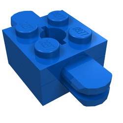 792c03-7G Steen 2x2 armhouder met gat en twee armen (Homemaker torso) blauw gebruikt *0L000