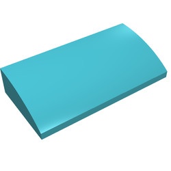 88930-156G Dakpan gebogen 2x4x2/3 geen noppen, MET bodemtubes blauw, middenazuur gebruikt *1L281