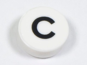 98138pb213 Tegel 1x letter C wit NIEUW *0L0000