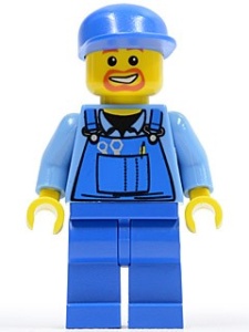 cty0048G Blauwe overall, blauwe pet, blauwe broek gebruikt *0M0000