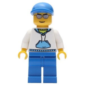 cty0234G Blauwe pet, witte hoodie, blauwe benen gebruikt *0M0000