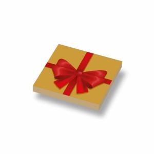 CUS3048 Tegel 2x2 Kerstcadeau deksel 1 crème,donker NIEUW *0A000