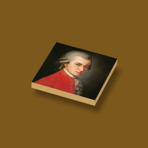 CUS4014 Tegel 2x2 Portret Mozart crème,donker NIEUW *0A000