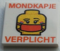 CUSE8202 Tegel 2x2 Oranje Mondkapje/oranje tekst *0A000