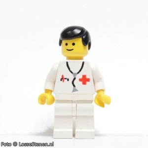 doc002G Dokter - Stethoscope Man - witte benen, zwart haar gebruikt *0M0000