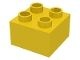 HU3437-3 COMPATIBEL met DUPLO steen 2x2 (Hubelino) geel NIEUW *