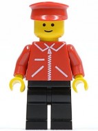 jred014G Rode jas met ritssluiting - rode armen - Black benen, rode Police Hat gebruikt *0M0000