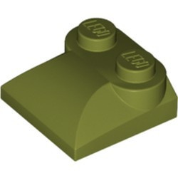 LEGO 47457-155 Steen 2x2x 2/3 twee noppen, gebogen einde (kikker) groen, olijf NIEUW *6073984