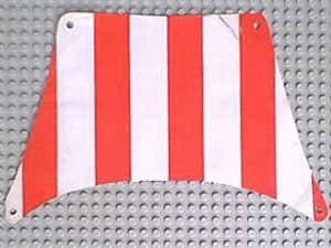 sailbb04-1G Zeil 27x17 Rode dikke strepen (top) wit gebruikt *5D000