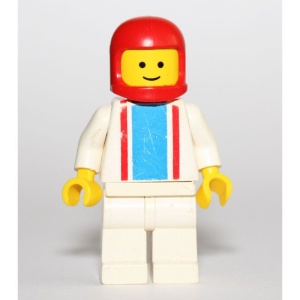 ver005G Vertical Lines blauw & rode - witte armen - witte benen, rode Classic helm gebruikt *0M0000