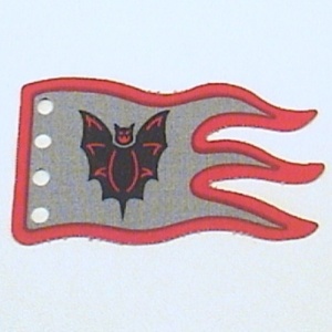 x376px2-9G Vlag 8x5 rode rand Fright Knights met vleermuis lichtgrijs (klassiek) gebruikt *5K000