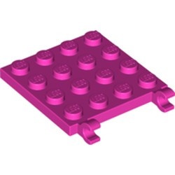 11399-47 Platte plaat 4x4 2 clips roze, donker NIEUW *