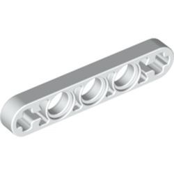 11478-1 Technic, Hefbalk 1x5 dun met asgaten einden wit NIEUW *1D000