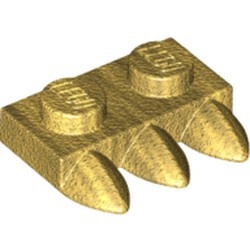 15208-115 Platte plaat 1x2 met drie tanden goud, parel NIEUW *1L292