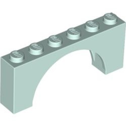 15254-152 Steen, boog 1x6x2 hoog middendikke top geen versterking aqua, licht NIEUW *