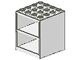 2-1G Kast 4x4x4 voor laatjes zonder deurgaten (PAKKETZENDING) wit gebruikt *1O004