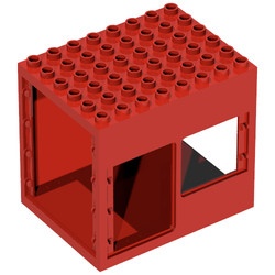 2210-5G DUPLO gebouw 6x8x6 Drive Through (PAKKETPOST) rood gebruikt *