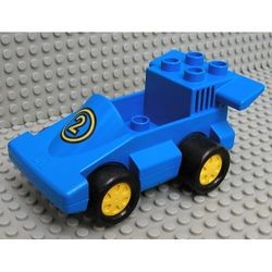 2217c01pb01-7G DUPLO Race Auto met nummer 2 (PAKKETPOST) blauw gebruikt *