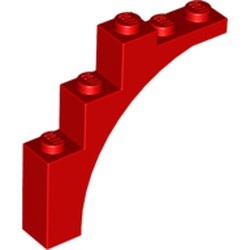 2339-5 Steen, halve boog 1x5x4 (trapsgewijs) rood NIEUW *1L258+260
