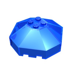 2418a-14G Bolvormige ruit met 8 vlakken zonder asgat transparant donkerblauw gebruikt *