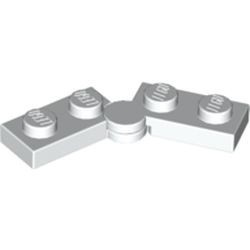 2429c01-1G Scharnierplaat 1x4 compleet (horizontaal 2 x 1x2) wit gebruikt *1D011