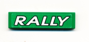 2431pb013-6G Tegel 1x4 RALLY op groene achtergrond (Sticker) groen gebruikt *5t04-12