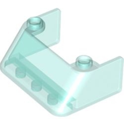 2437-15G Autoruit 3x4x1 1/3 (schuin 45 graden ) (lang zijstuk) transparant lichtblauw gebruikt *