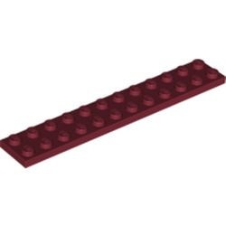 2445-59 Platte plaat 2x12 rood, donker NIEUW *5D0000