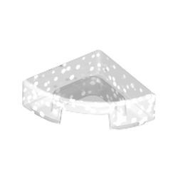 25269-101 Tegel 1/4 rond transparant, glitter NIEUW *1L138