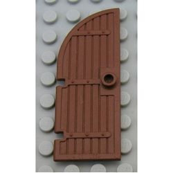 2554-8G Kasteeldeur 1x3x6 met kwart circeltop (klein) bruin (klassiek) gebruikt *
