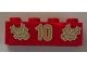 3001pb051-5 Steen 2x4 kerstster en nummer 10 rood NIEUW *5K0000
