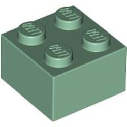 3003-48G Steen 2x2 groen, zandkleurig gebruikt *1A055