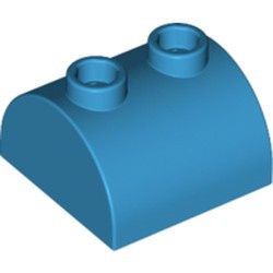 30165-153 Steen 2x2 halfronde kop, 2 noppen bovenop blauw, donkerazuur NIEUW *1L200