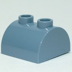 30165-55 Steen 2x2 halfronde kop, 2 noppen bovenop blauw, zandkleurig NIEUW *1L200