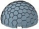 30208-55 Cylinder, halve bol 4x4 met facetten blauw, zandkleurig gebruikt *