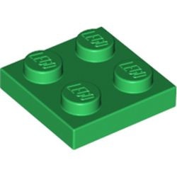 3022-6G Platte plaat 2x2 groen gebruikt *1L363