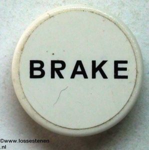 30261pb011-1G Verkeersbord- Rond "BRAKE" CLIP ON (zie paal 30256) wit NIEUW *