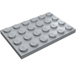 3032-86 Platte plaat 4x6 grijs, licht (blauwachtig) NIEUW *5K0000