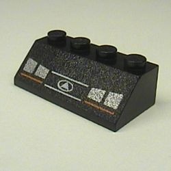 3037px9-11G Dakpan bedrukt 45 2x4 met koplampen zwart gebruikt *5R000