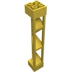 30517-3G Pilaar 2x2x10 type 1 vakwerk driehoekig open alle zijden (geen secties) geel gebruikt *