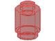 3062b-17G Steen 1x1 rond- met inkeping onder, open nop transparant rood gebruikt *1L331