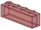 3066-17 Steen 1x4 zonder centrale versterking transparant rood NIEUW *1L1-14