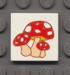 3068bpb0078-1 Tegel 2x2 Paddestoelen wit NIEUW *