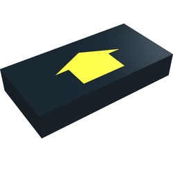 3069bp21-11G Tegel 1x2 Gele pijl naar boven/beneden zwart gebruikt *5T02-19