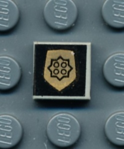3070bpb006-9G Tegel 1x1 Politie Badge op zwarte achtergrond lichtgrijs (klassiek) gebruikt *5T01-03