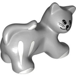 31102pb01-86G Duplo kat met snorharen en witte strepen (PAKKETPOST!) grijs lichtblauwachtig gebruikt *