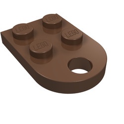 3176-8G Platte plaat 2x2 met gat voor trekhaak (oog) bruin (klassiek) gebruikt *1L324
