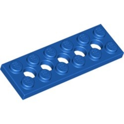 32001-7G Technic, Plaat 2x6 met gaten blauw gebruikt *