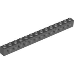 32018-85G Technic, steen 1x14 met 13 gaten grijs, donker (blauwachtig) gebruikt *R35